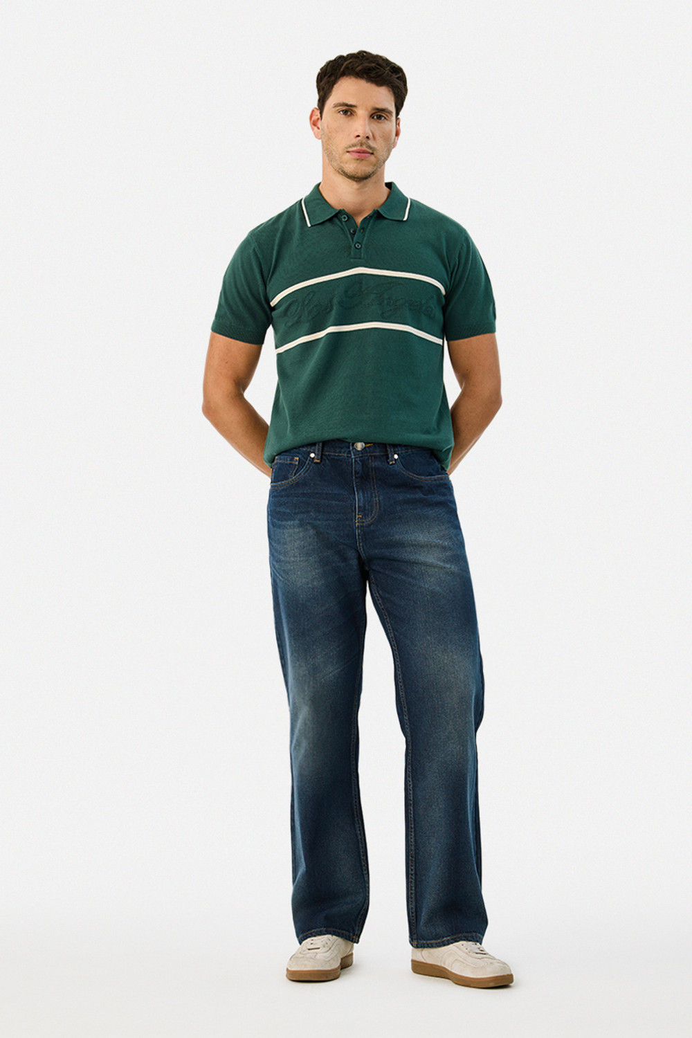 Image of Snitch Straight Fit Men Dark Blue Jeans