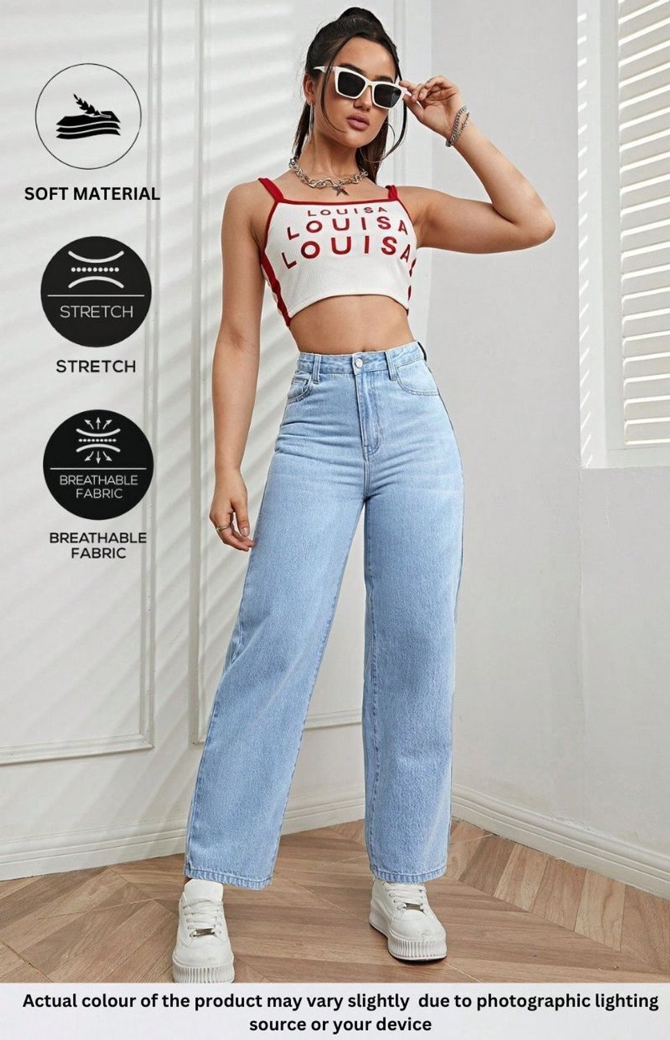 Image of N J FASHION Straight Fit Women Blue Jeans