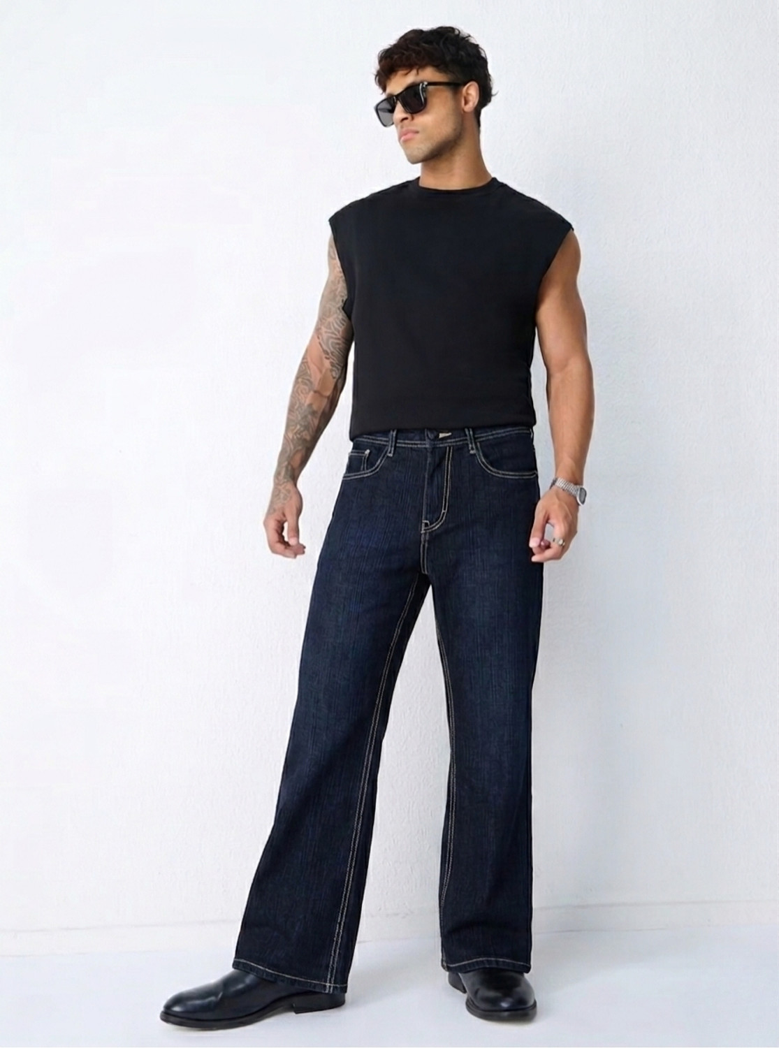 Image of SORELL Boot-Leg Men Dark Blue Jeans