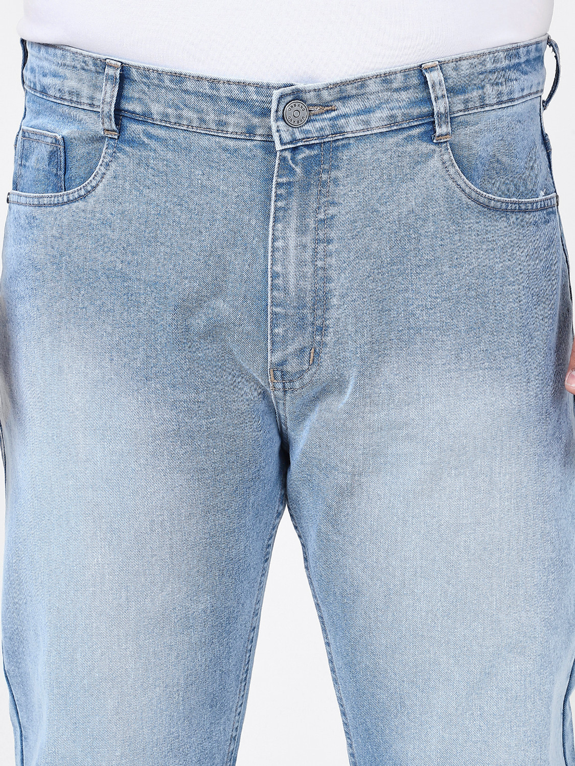 Image of Urbano Plus Straight Fit Men Light Blue Jeans