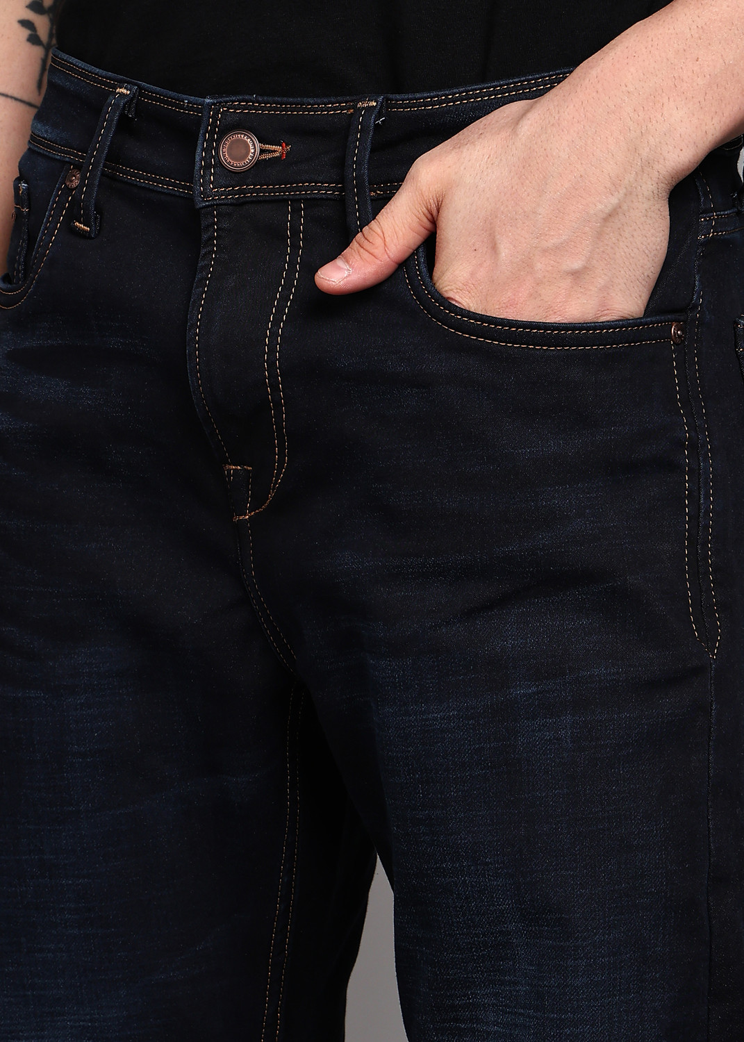 Image of KILLER Straight Fit Men Dark Blue Jeans