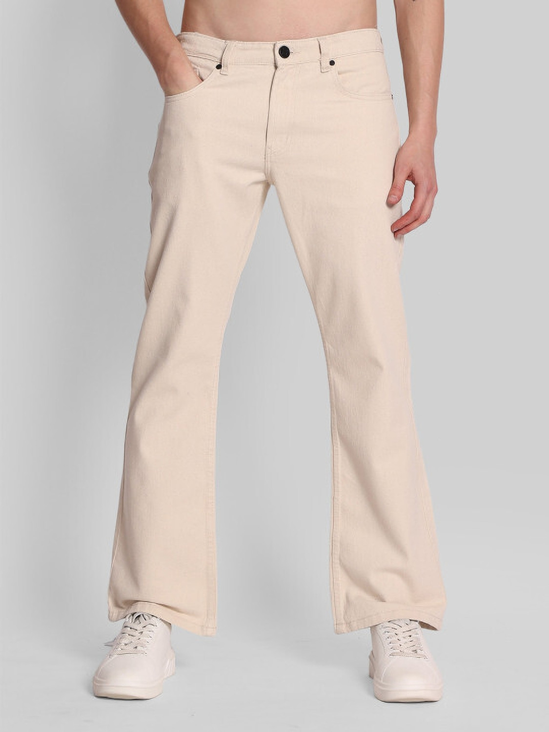 Image of Bene Kleed Boot-Leg Men Beige Jeans