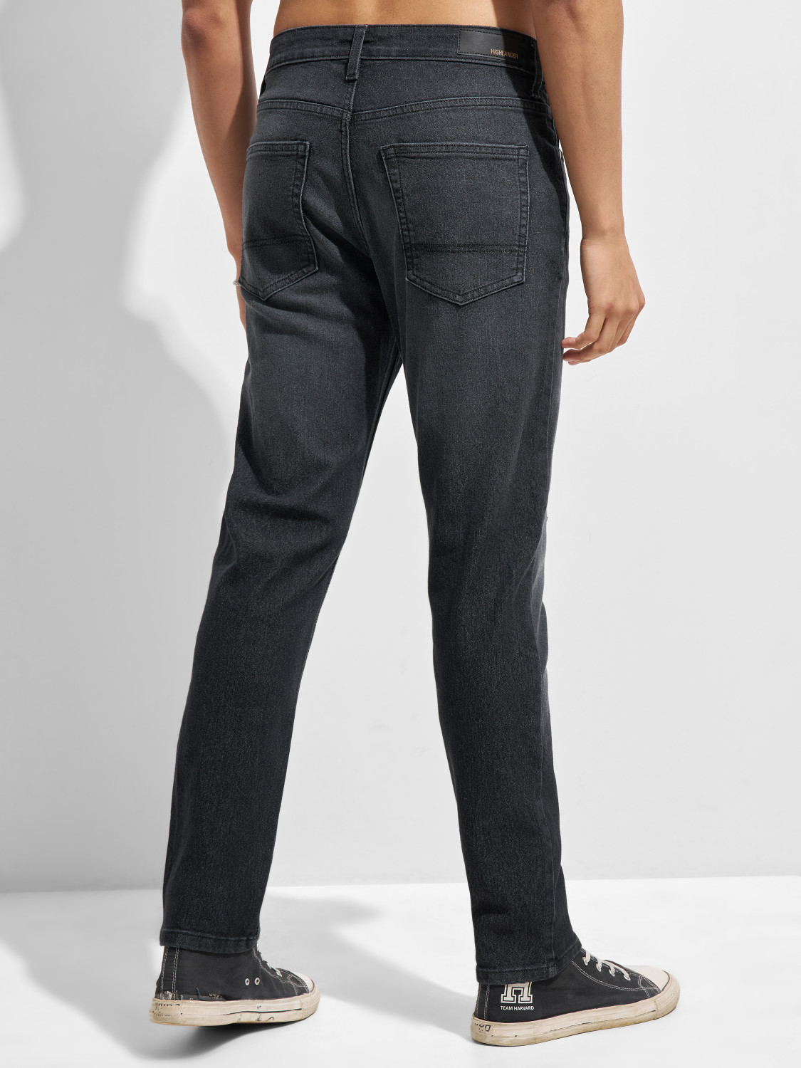 Image of HIGHLANDER Men Slim Mid Rise Black Jeans