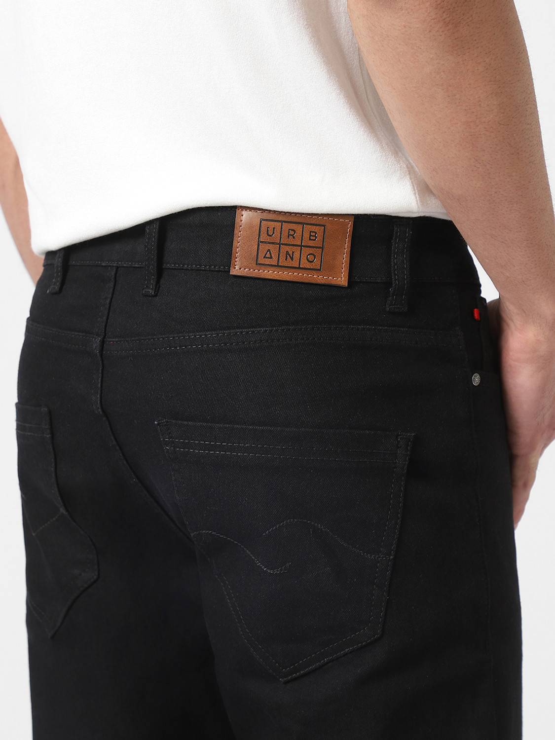 Image of Urbano Fashion Slim Men Black Jeans