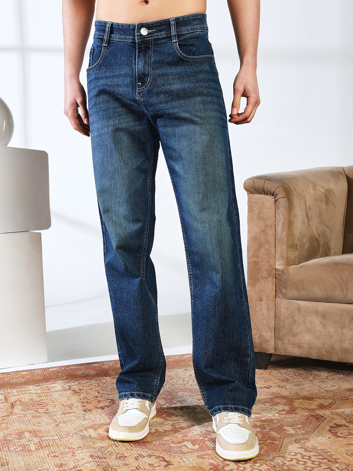 Image of DENIM LOOK Loose Fit Men Blue Jeans