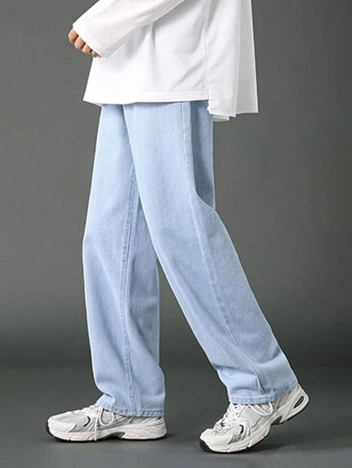 Image of JAARA Loose Fit Men Light Blue Jeans
