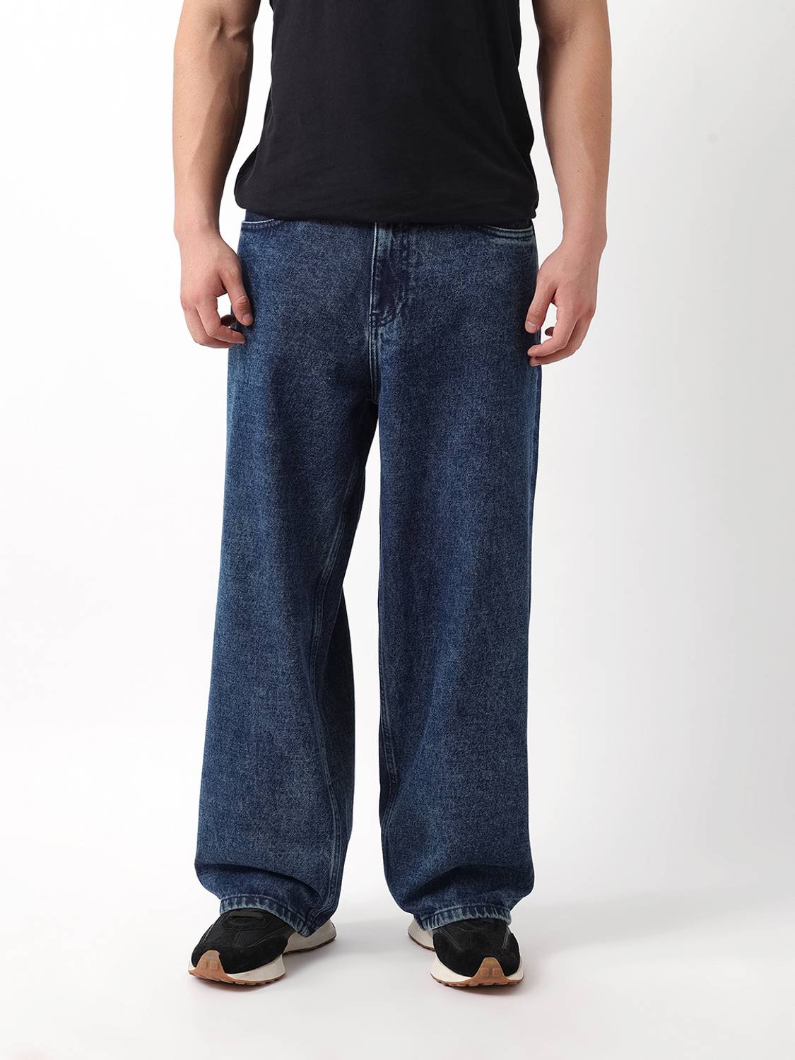 THE BEAR HOUSE Baggy Fit Men Blue Jeans - Image 1