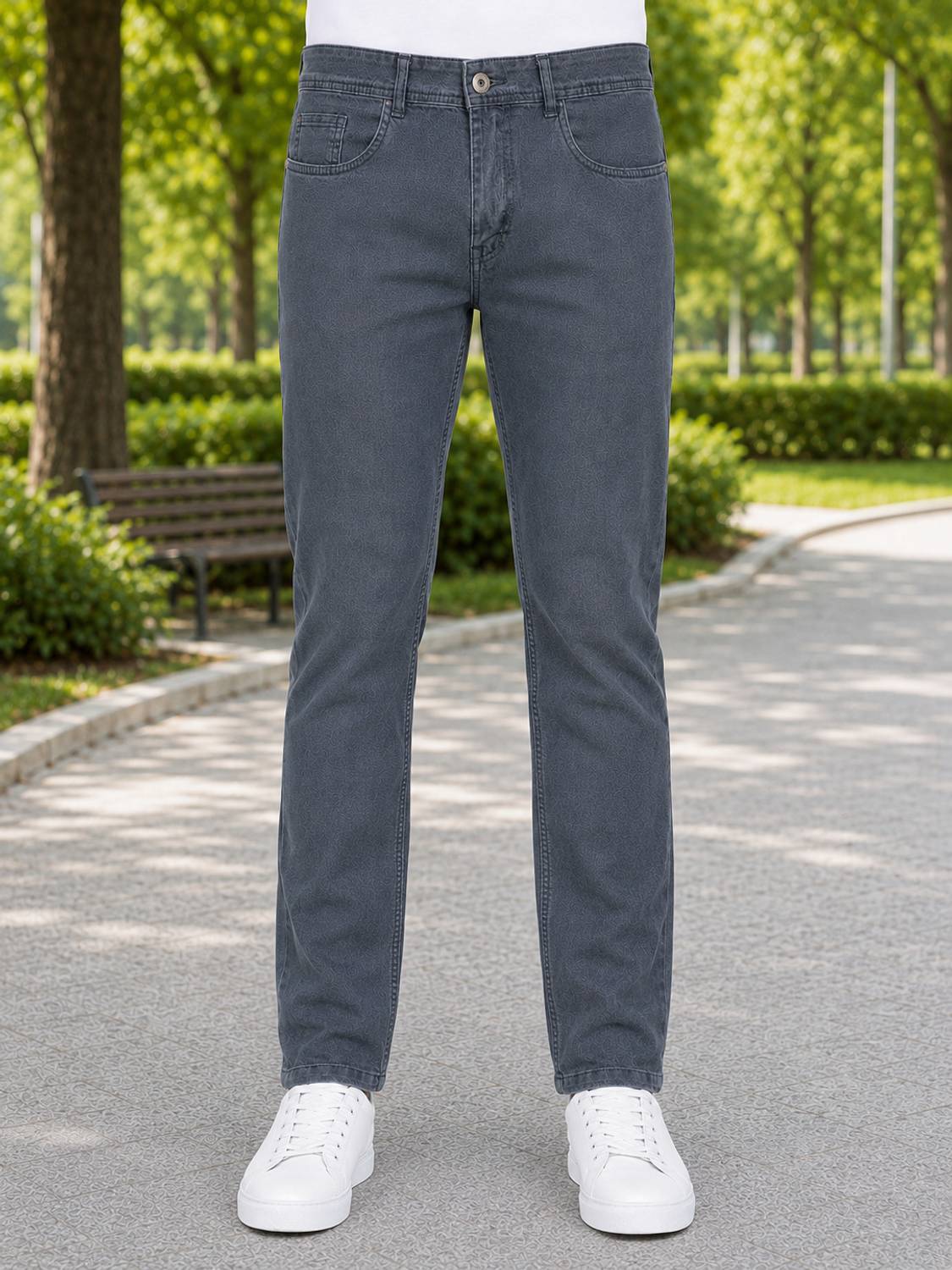 0-DEGREE Slim Men Grey Jeans - Image 1