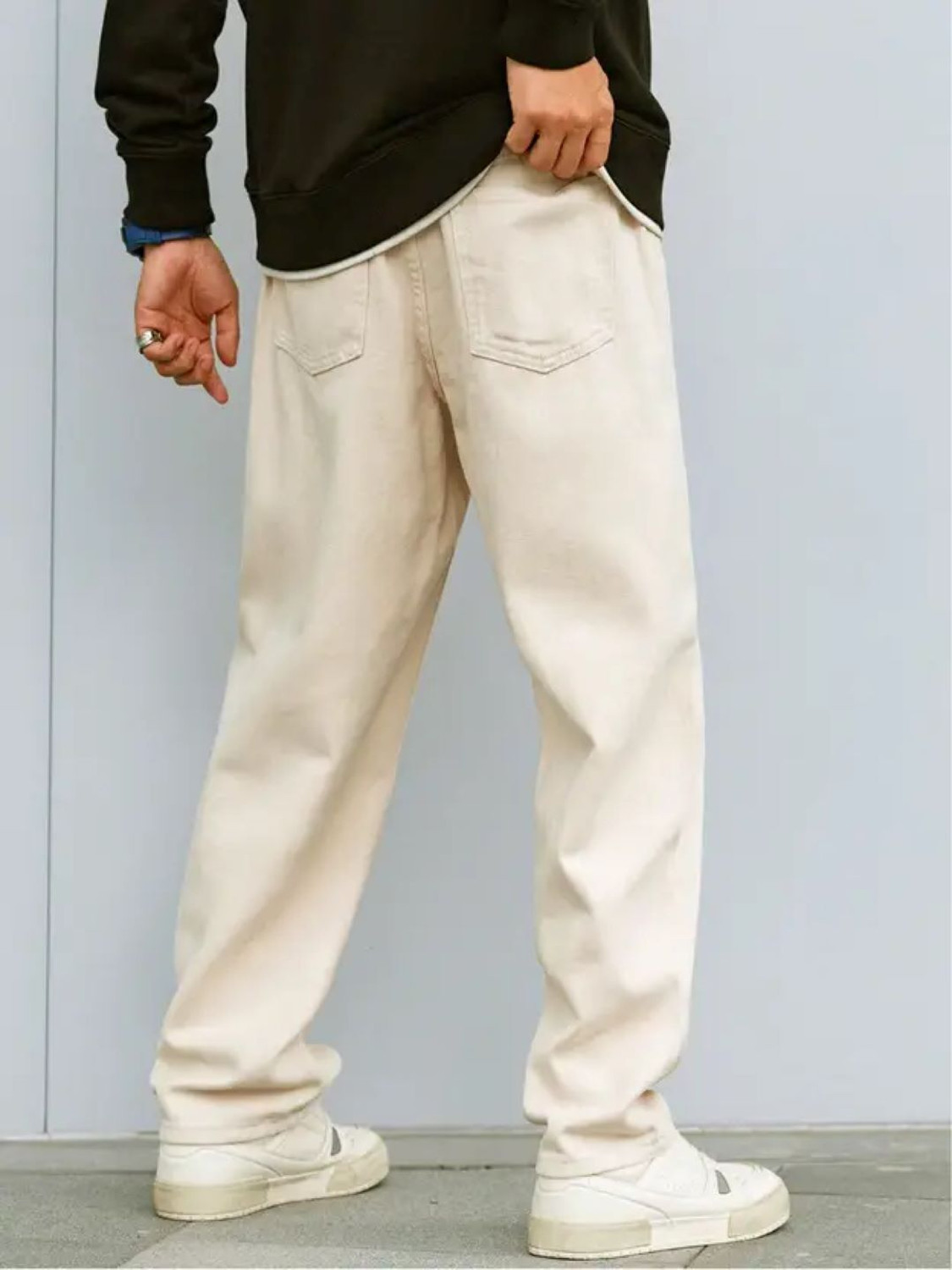 Image of METRONAUT Loose Fit Men Beige Jeans