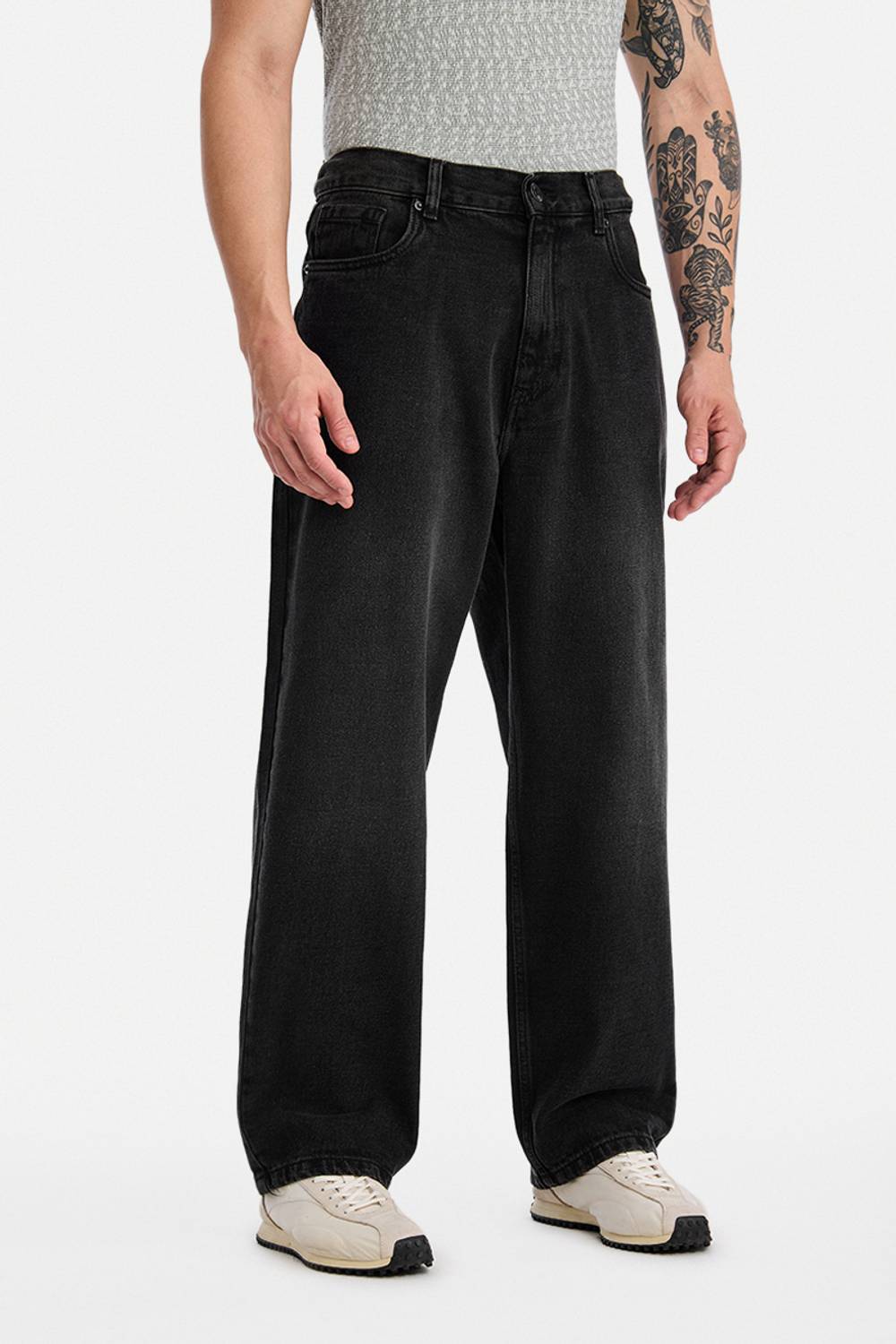 Snitch Baggy Fit Men Black Jeans - Image 3