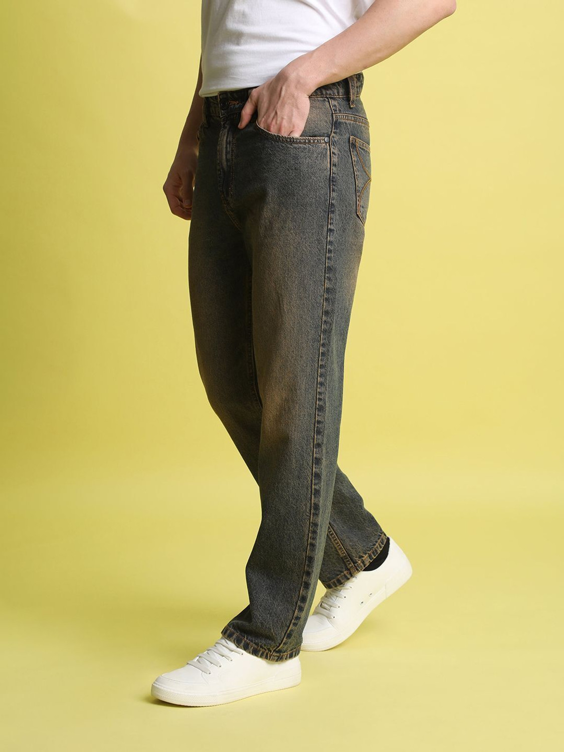 Image of Bene Kleed Men Straight Fit Mid Rise Blue Jeans