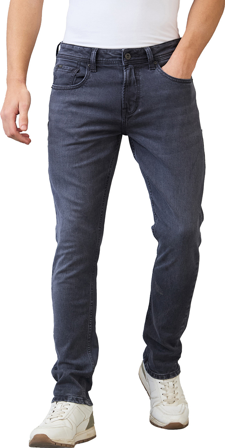Image of Spykar Men Slim Low Rise Grey Jeans