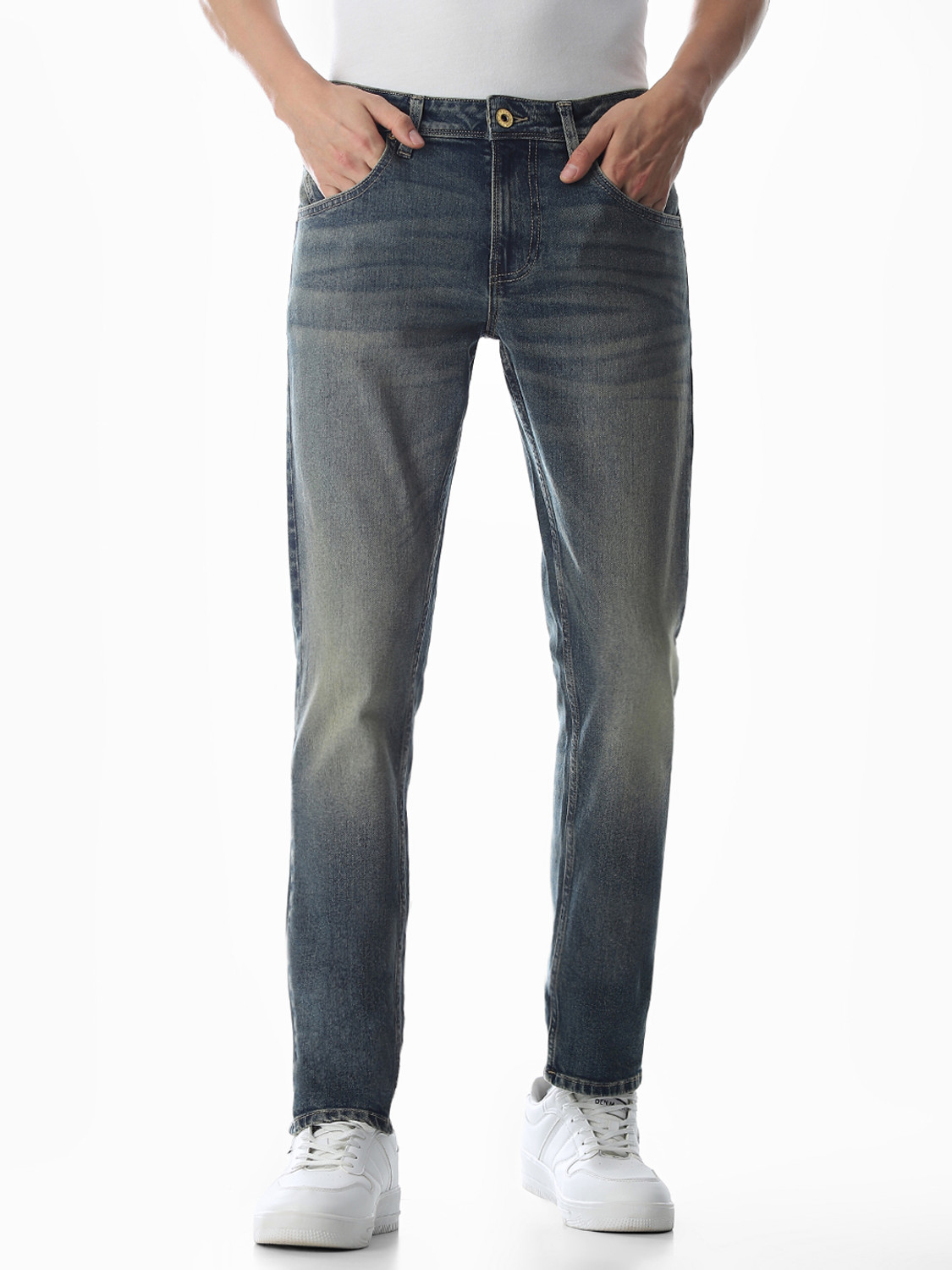 Image of JACK & JONES Slim Men Dark Blue Jeans