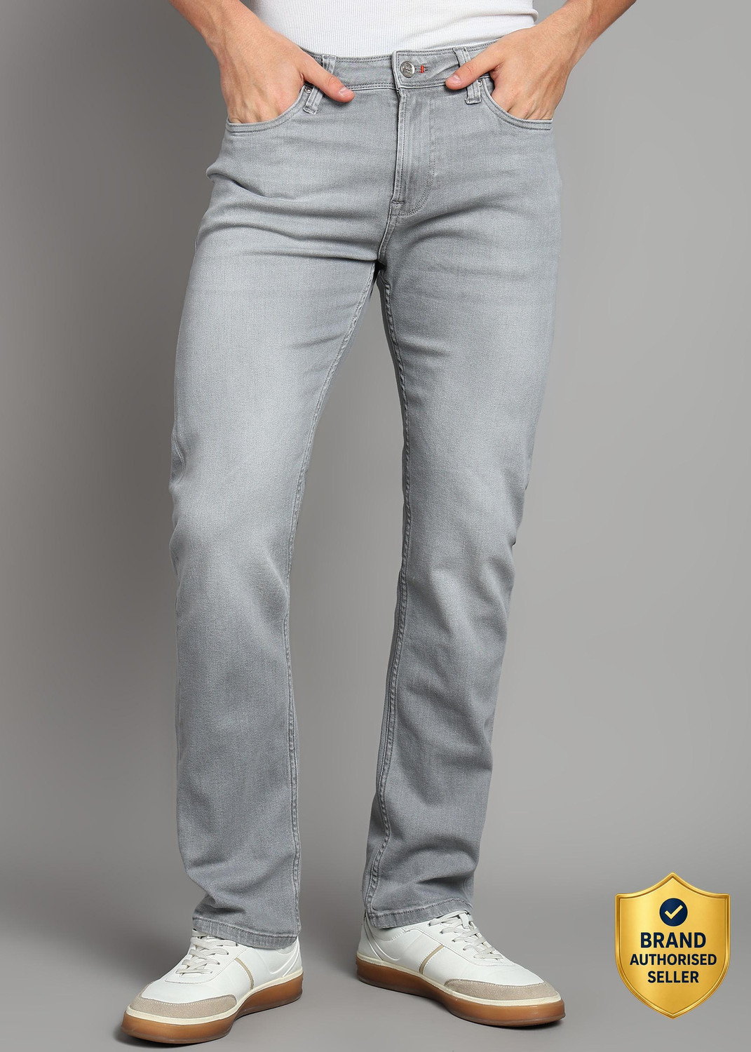 Image of KILLER Straight Fit Men Grey Jeans