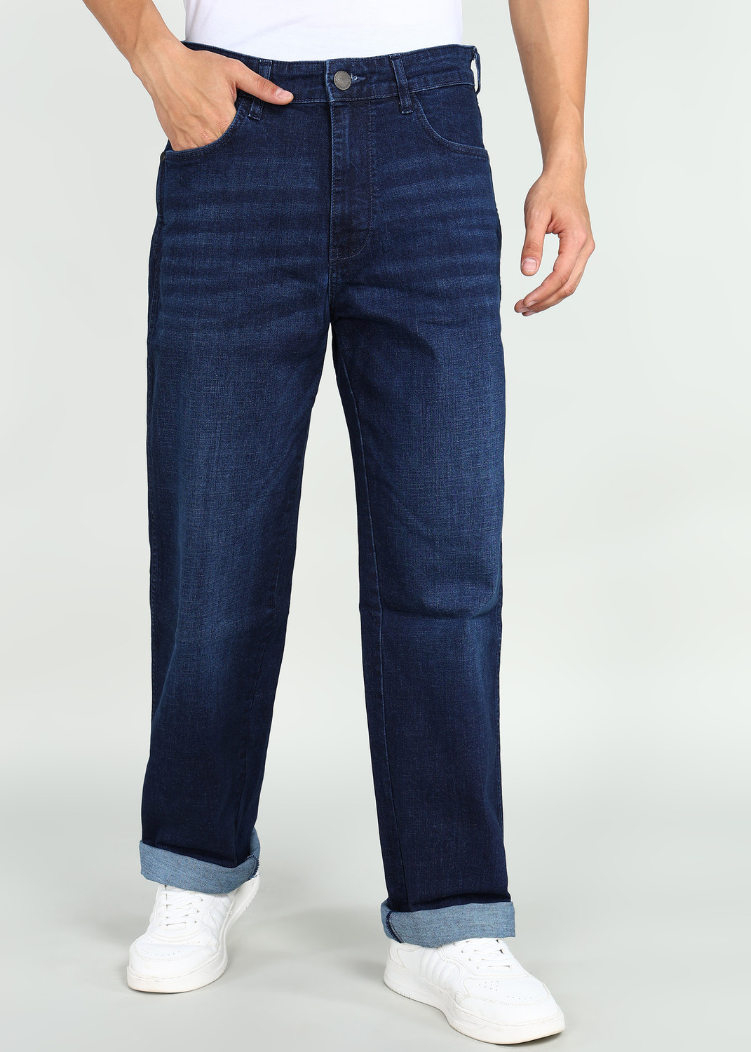 Image of Wrangler Straight Fit Men Blue Jeans