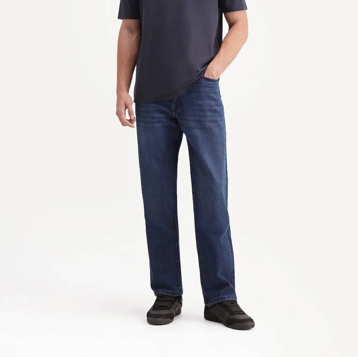 Men Regular Mid Rise Blue Jeans - Image 1