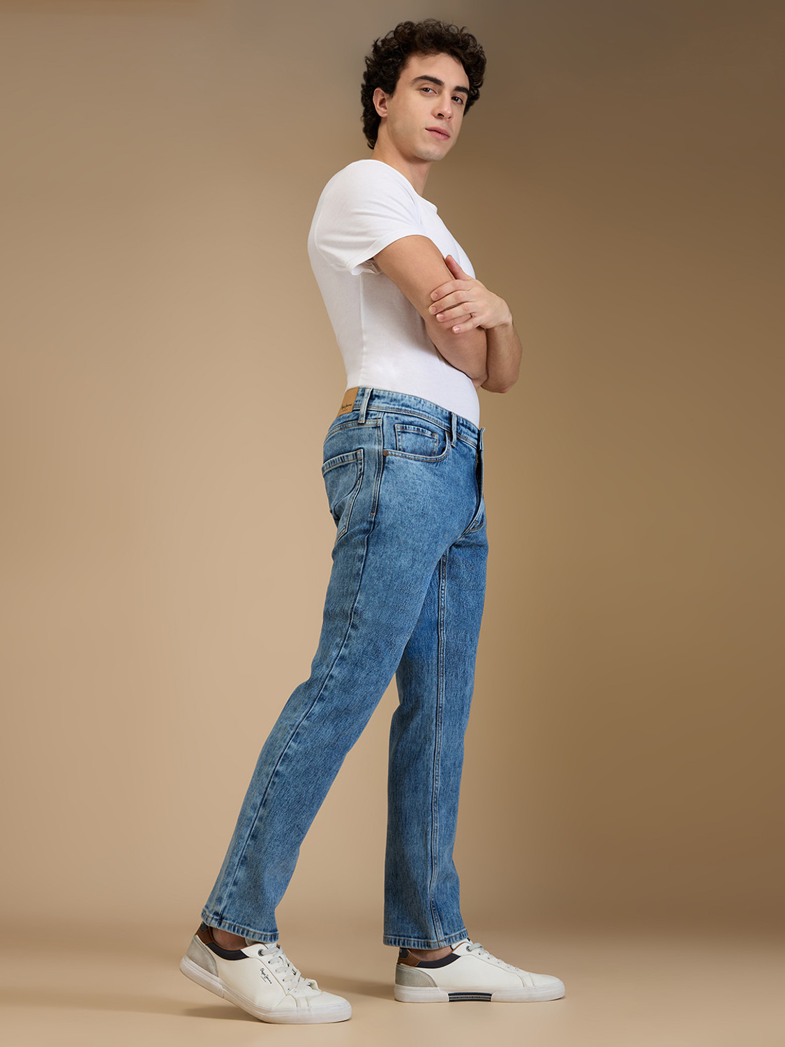 Image of Pepe Jeans Straight Fit Men Dark Blue Jeans