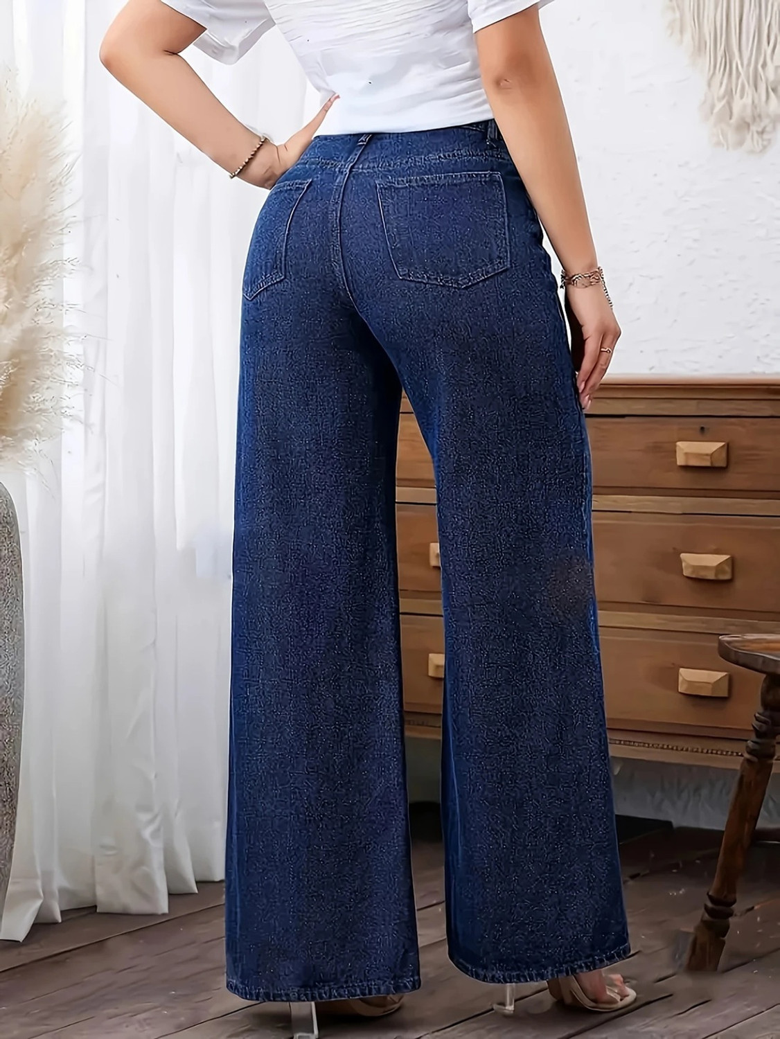 Image of GLOBENAUT Loose Fit Women Dark Blue Jeans