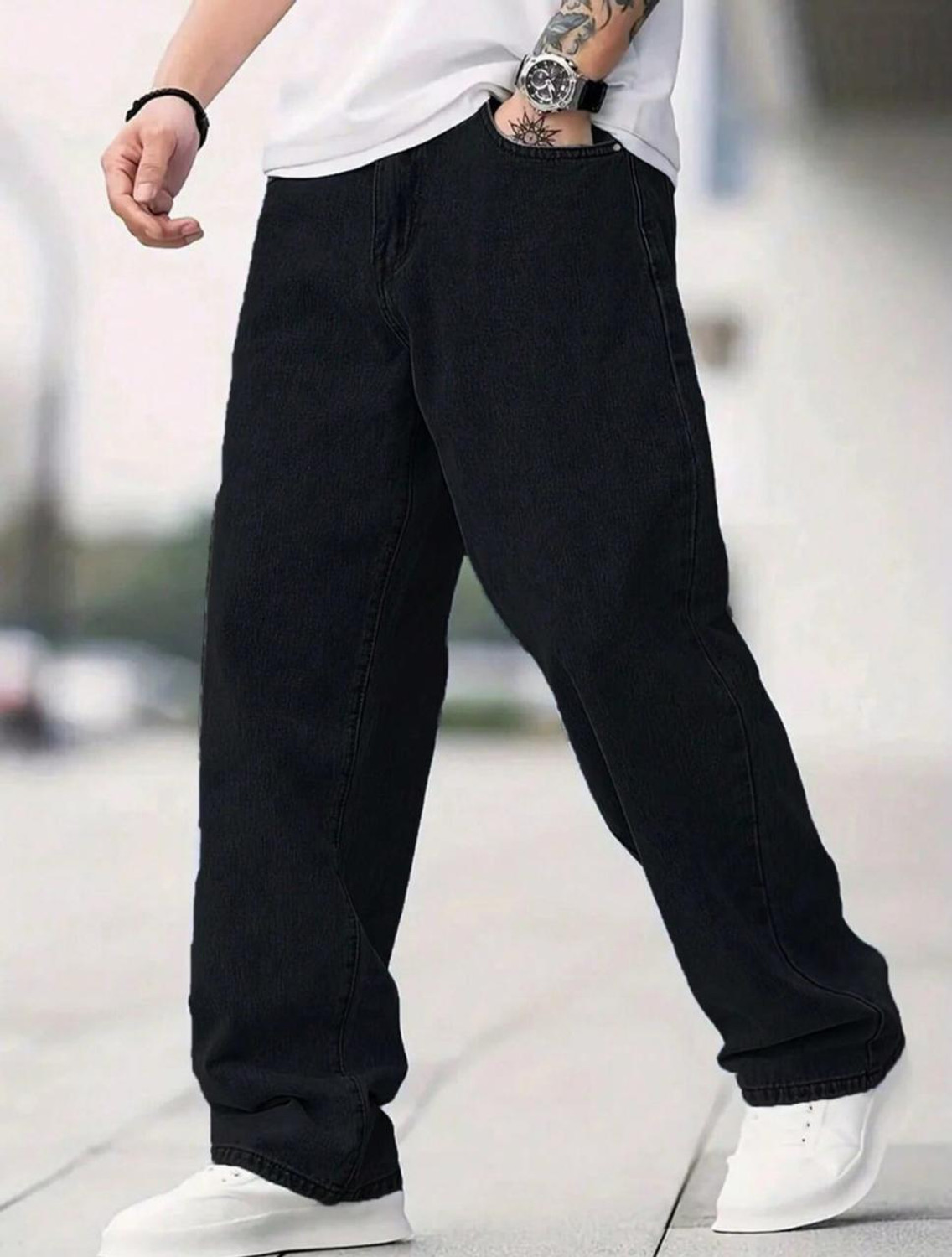 Image of DASHING FIT Boyfriend Men Black Jeans