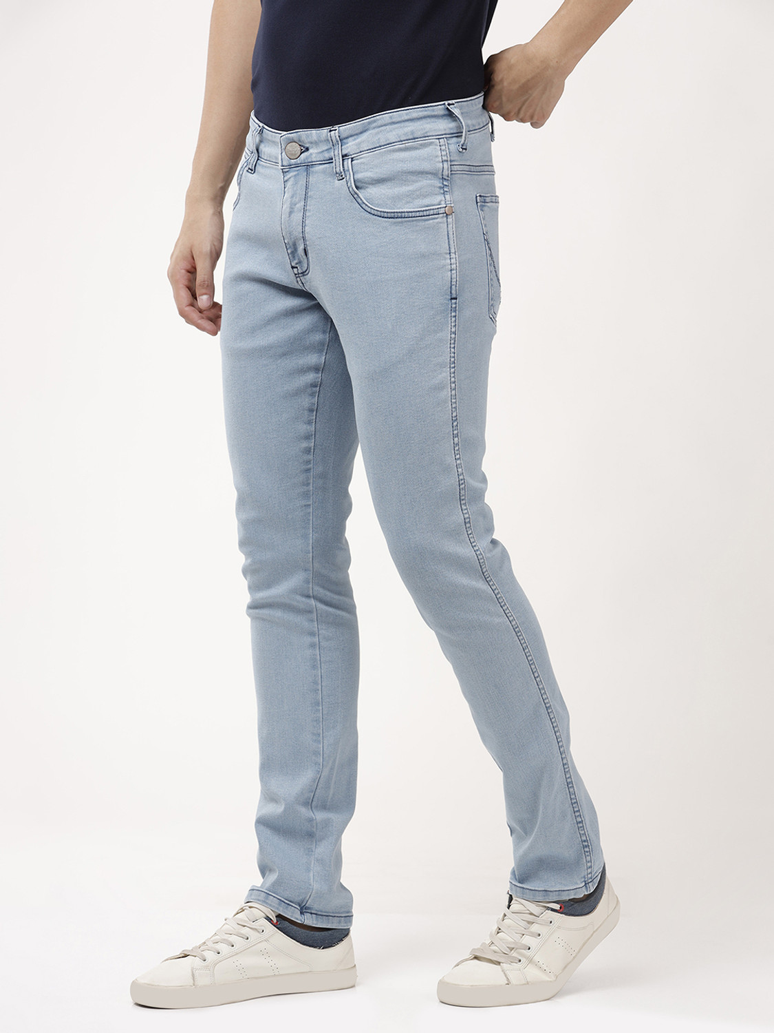 Image of Wrangler Slim Men Blue Jeans