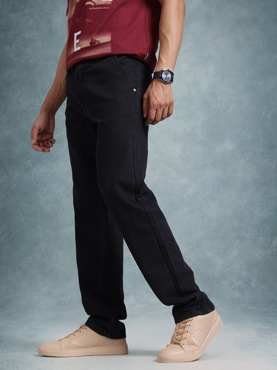 Image of Roadster Regular Men Black Jeans