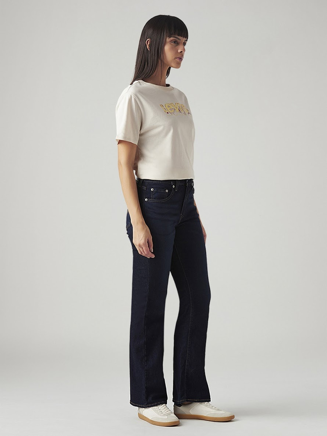 Image of LEVI'S Flared Women Dark Blue Jeans
