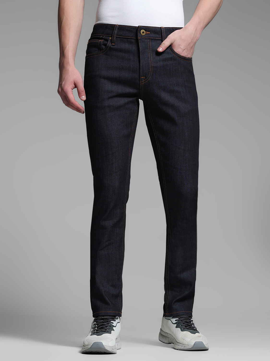 Image of JACK & JONES Slim Men Dark Blue Jeans