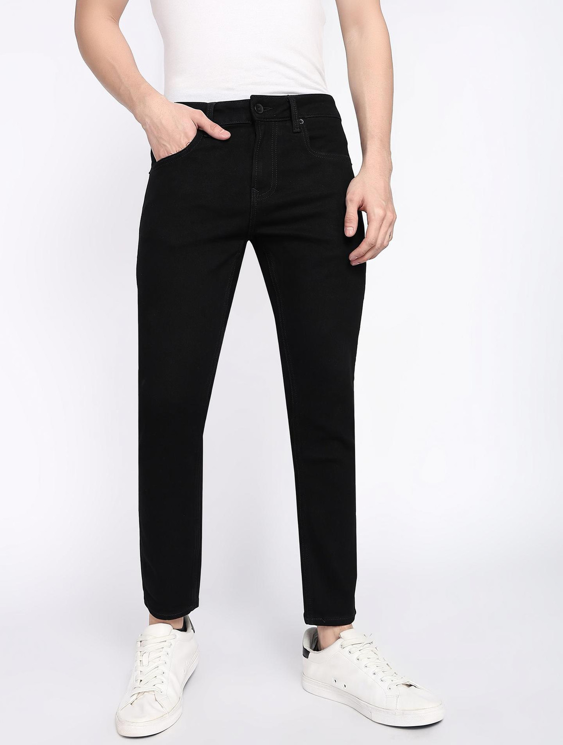Image of Spykar Slim Men Black Jeans