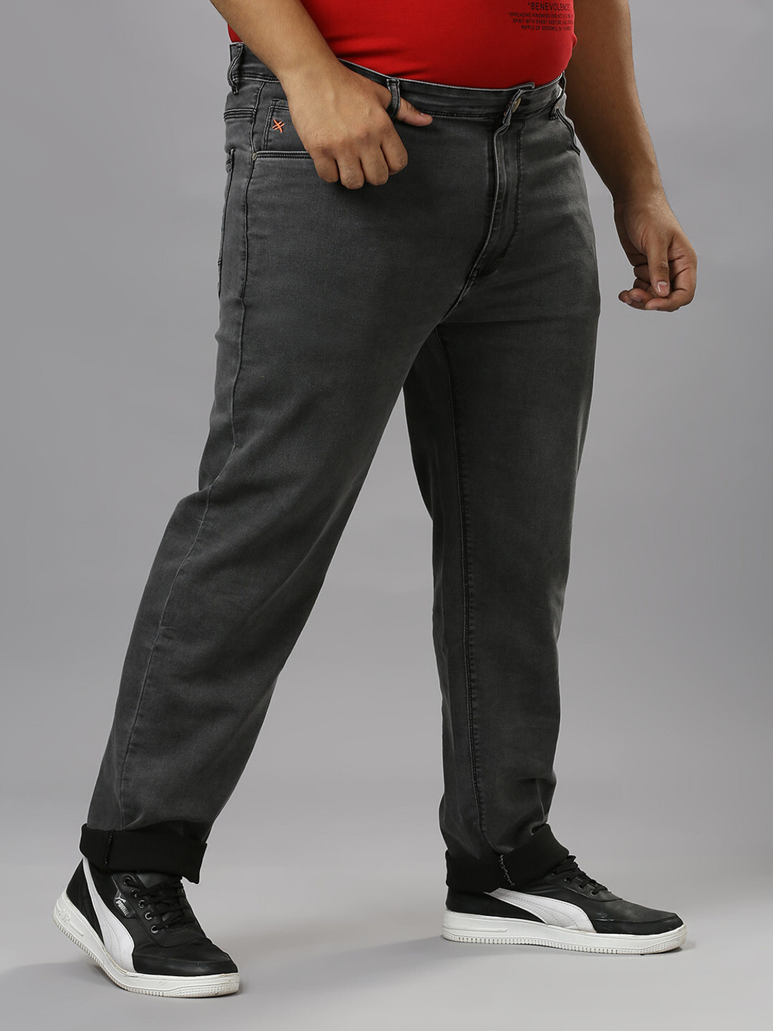 Image of XMEX Regular Men Grey Jeans