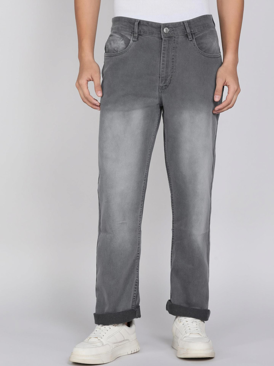 Image of Roadster Regular Men Grey Jeans