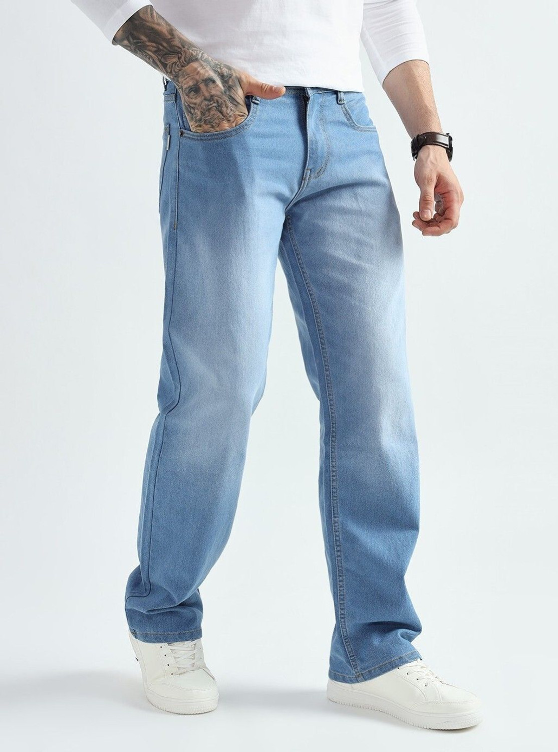 Image of DENIM LOOK Relaxed Fit Men Blue Jeans