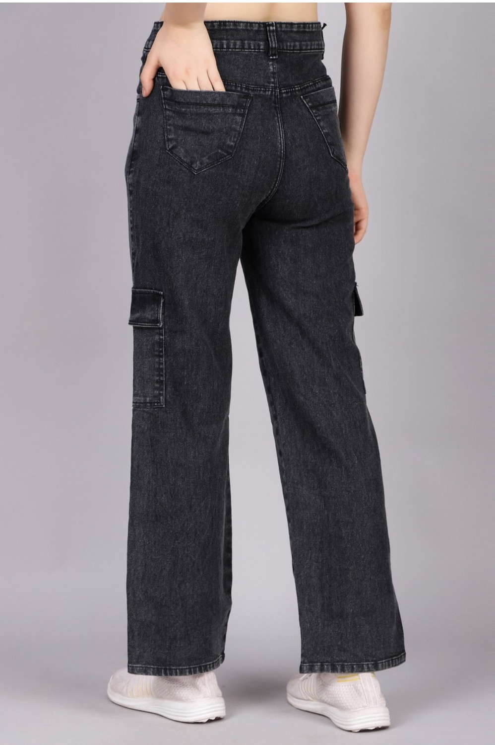 Image of TRENDY LOOKS Straight Fit Women Dark Grey Jeans