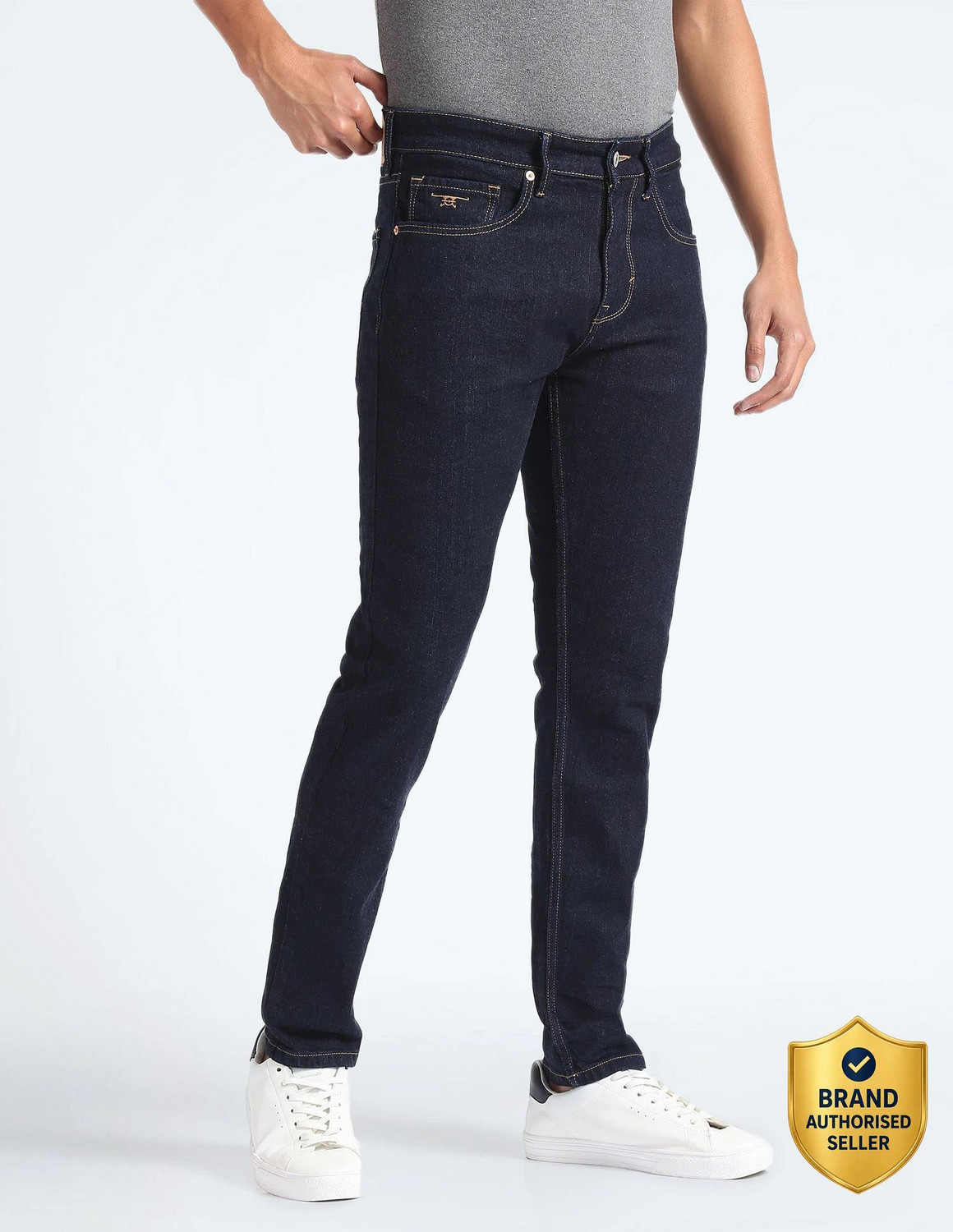 Image of FLYING MACHINE Tapered Fit Men Blue Jeans