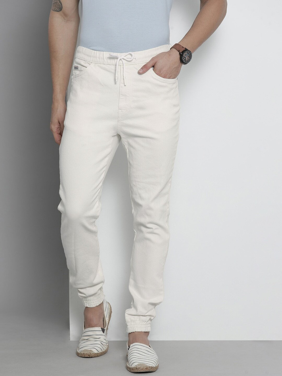 Image of The Indian Garage Co. Men White Jeans