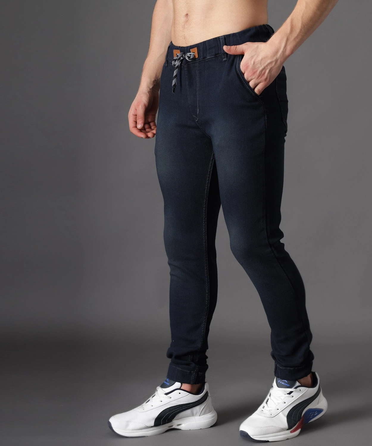 Image of ZAYSH Jogger Fit Men Dark Blue Jeans