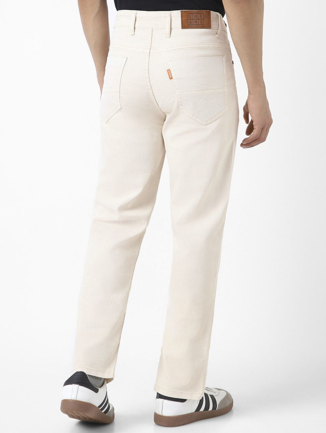 Image of PERISFASHION Straight Fit Men Beige Jeans