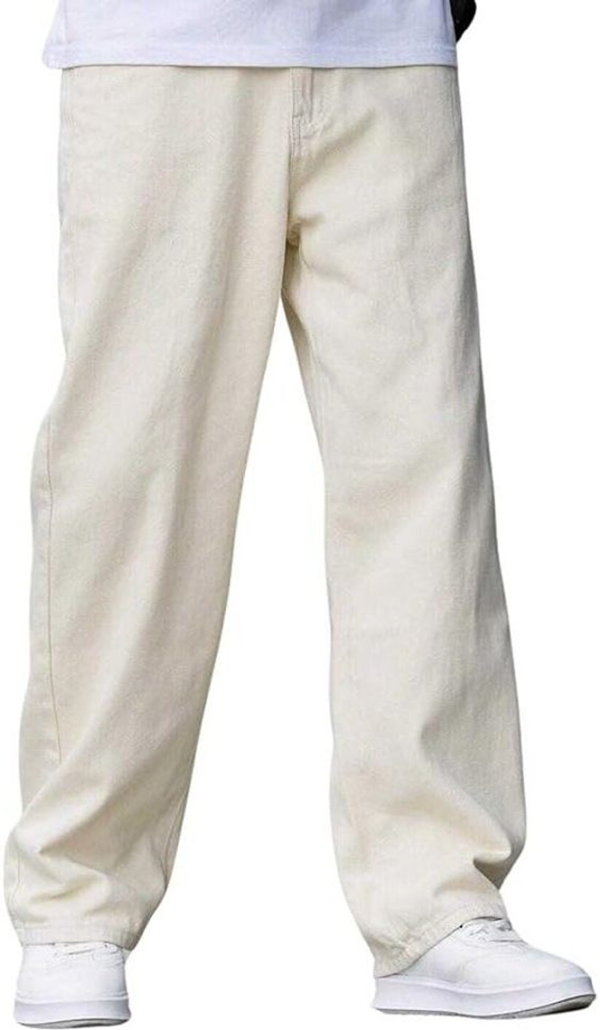 Image of WAYKING Loose Fit Men Beige Jeans