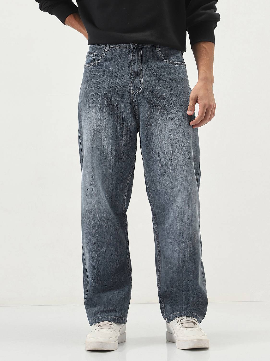 Urbano Fashion Loose Fit Men Grey Jeans