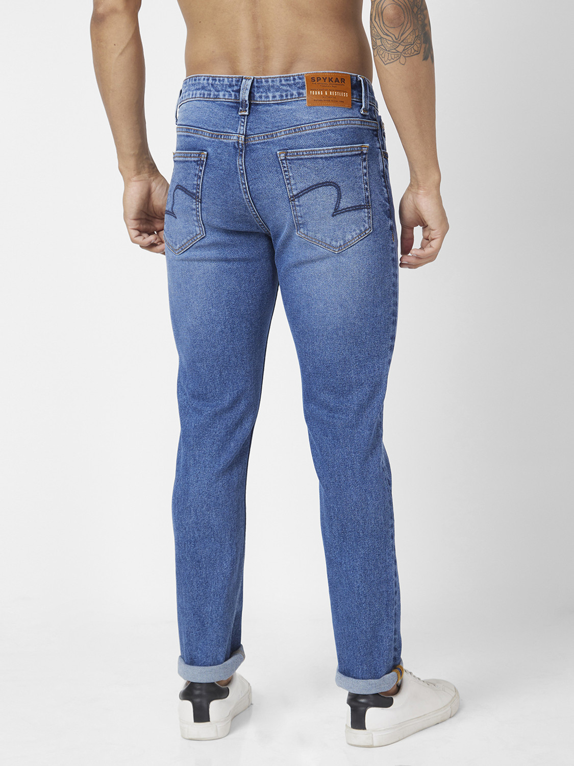 Image of Spykar Slim Men Blue Jeans