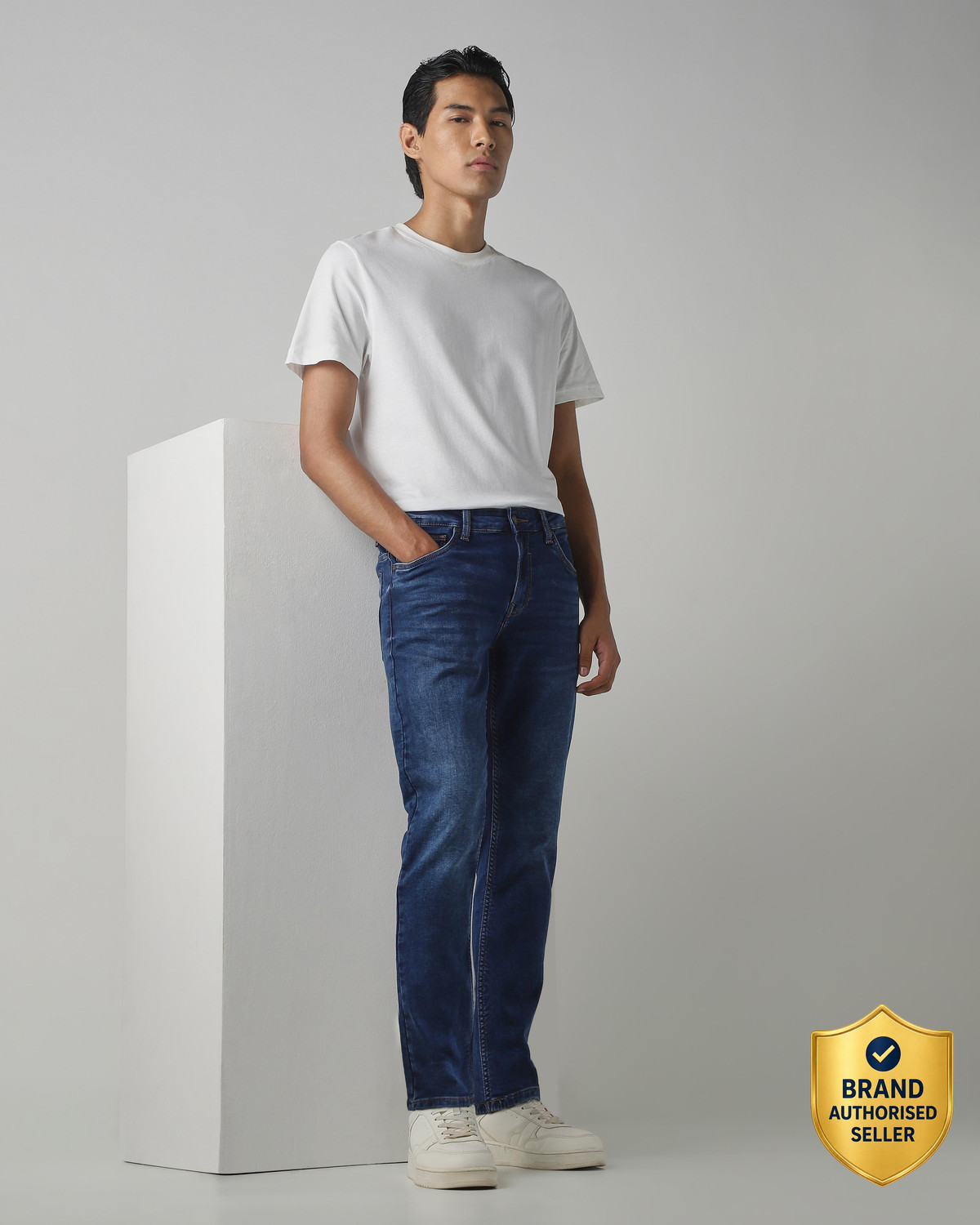 Image of MUFTI Slim Men Dark Blue Jeans