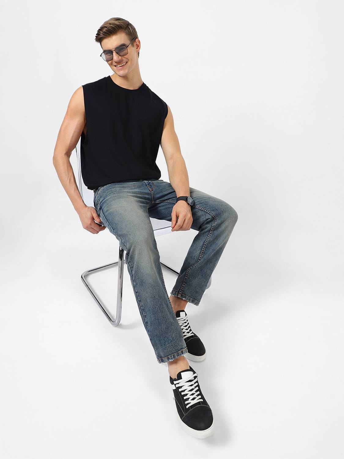 Urbano Regular Men Blue Jeans - Image 4