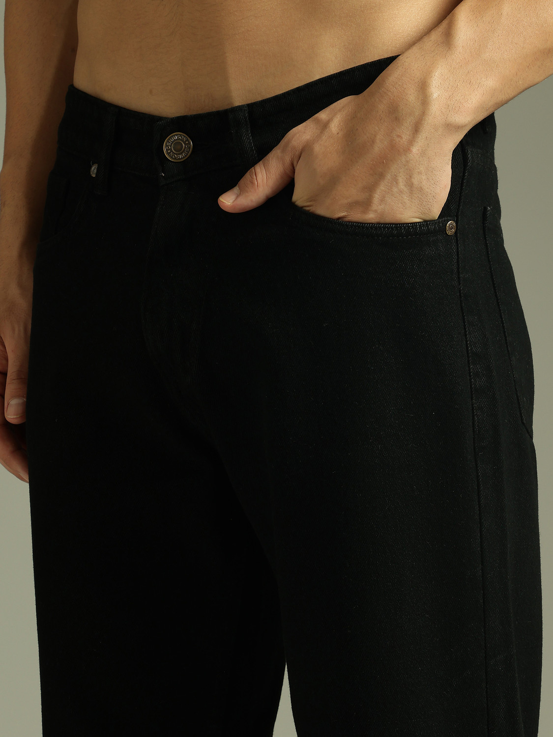 Image of DENNISON Relaxed Fit Men Black Jeans