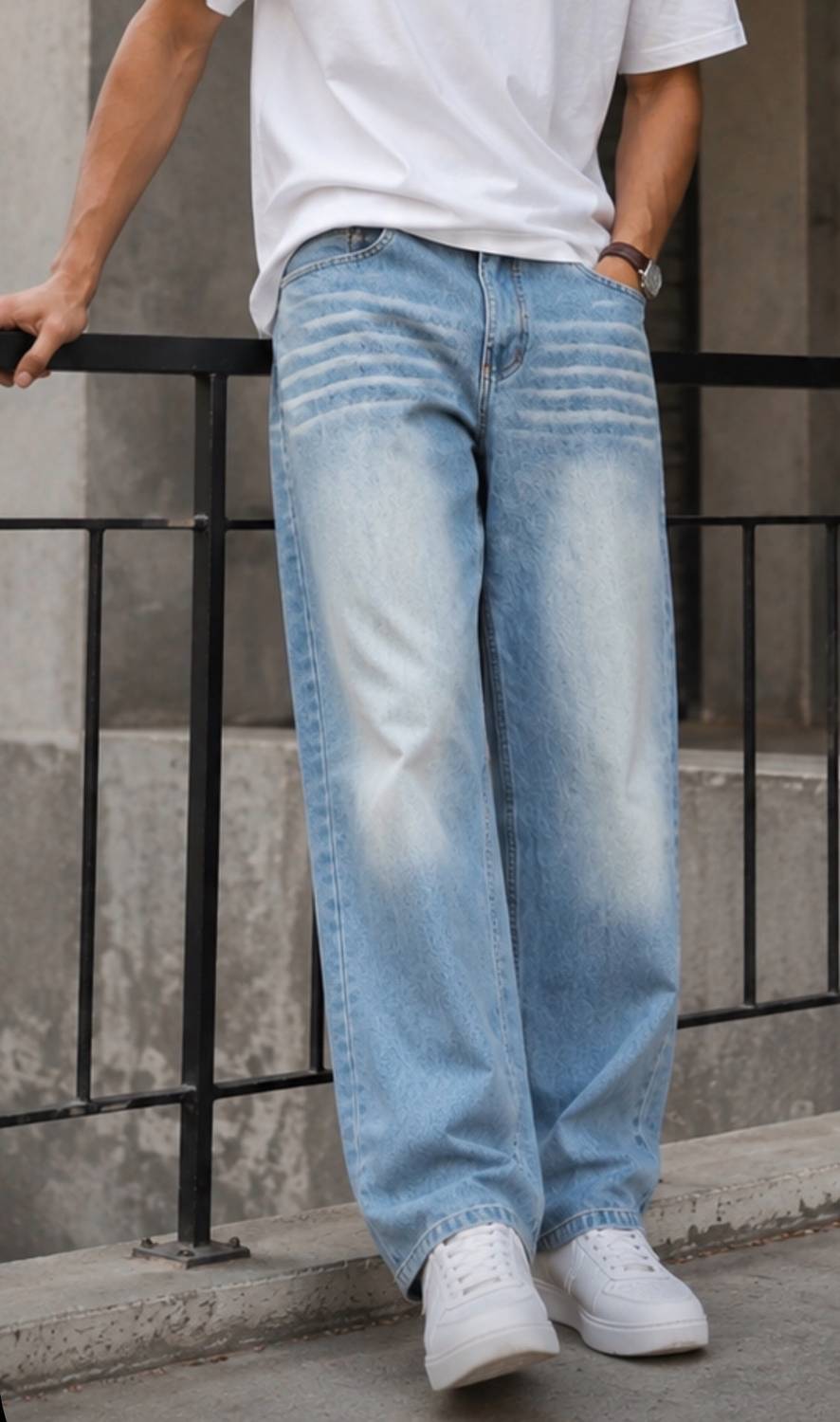 AJJ Straight Fit Men Blue Jeans