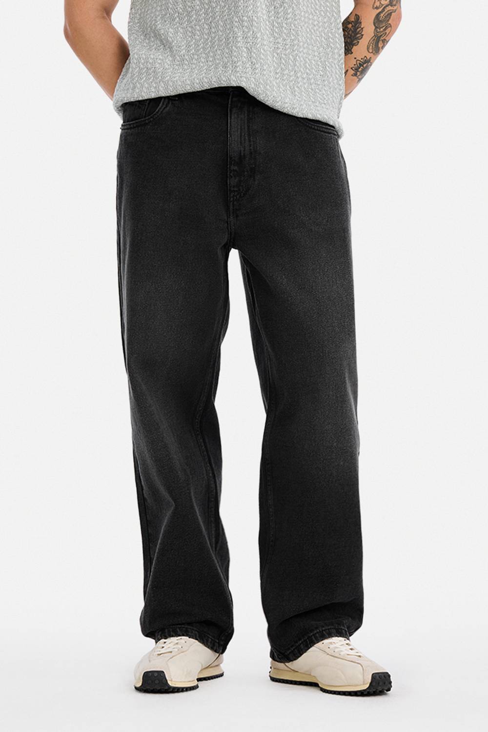 Snitch Baggy Fit Men Black Jeans - Image 1
