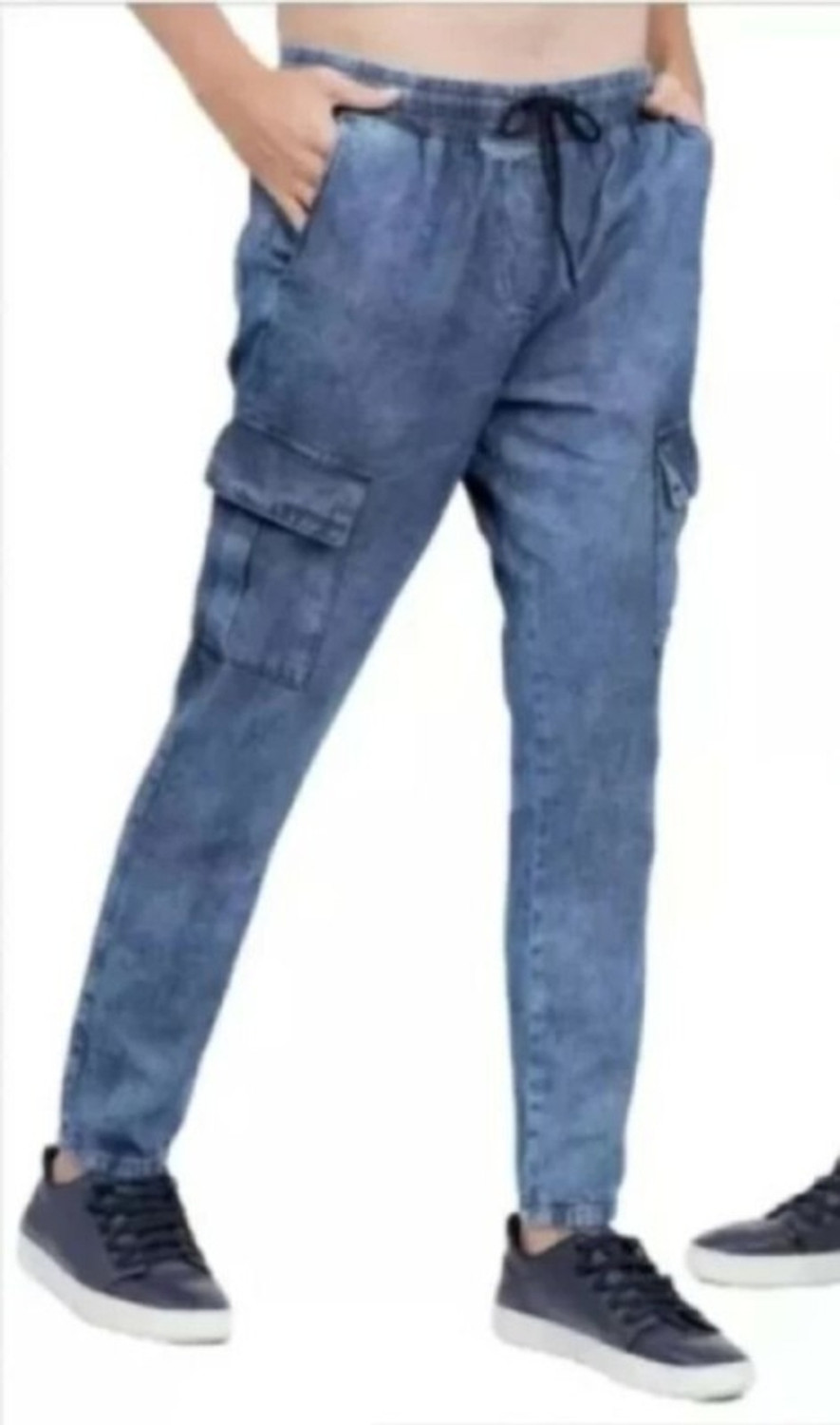 Image of Emmy Word Jogger Fit Men Blue Jeans