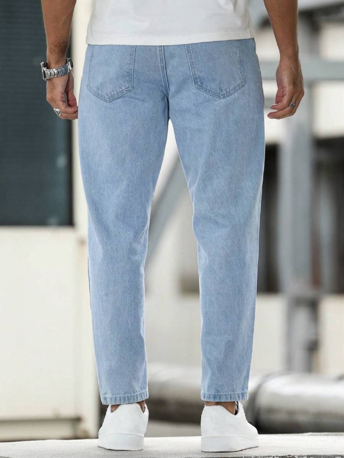 qnim Mom Fit Men Light Blue Jeans - Image 2