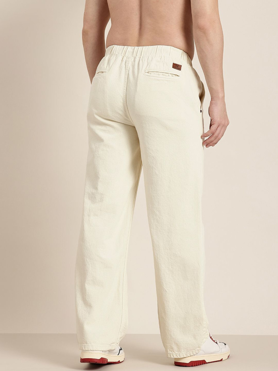 Image of HERE&NOW Loose Fit Men White Jeans