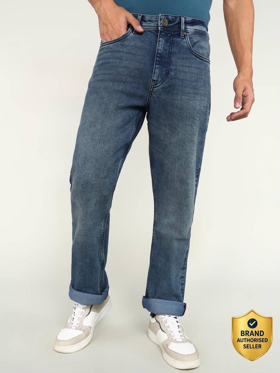BEING HUMAN Boot-Leg Men Blue Jeans
