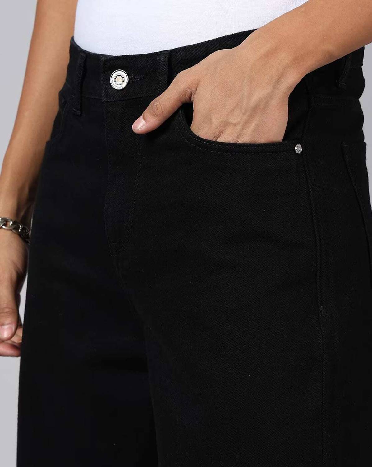 BOLD & BARE Straight Fit Black Jeans - Image 5