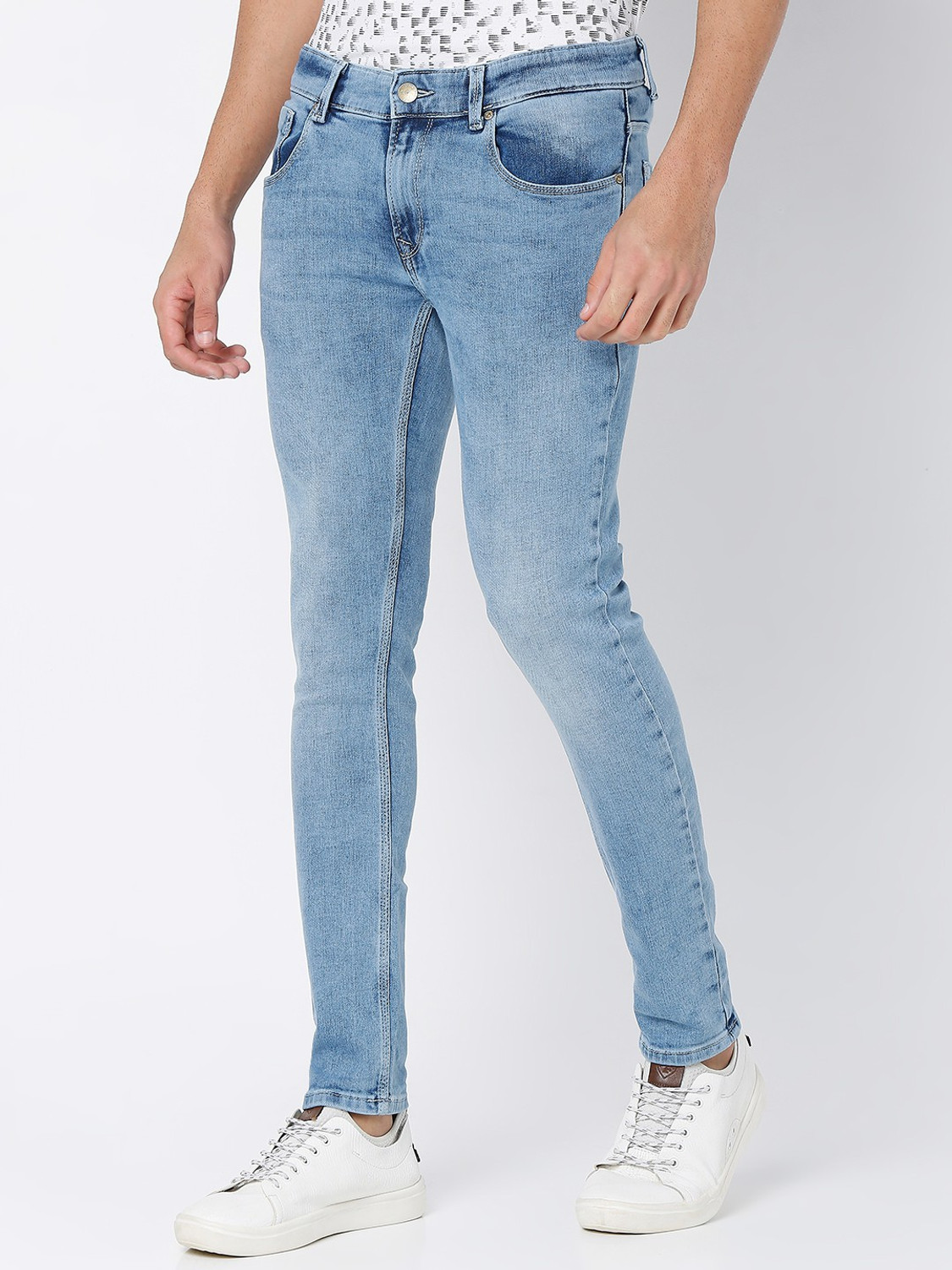 Image of Spykar Super Skinny Men Blue Jeans